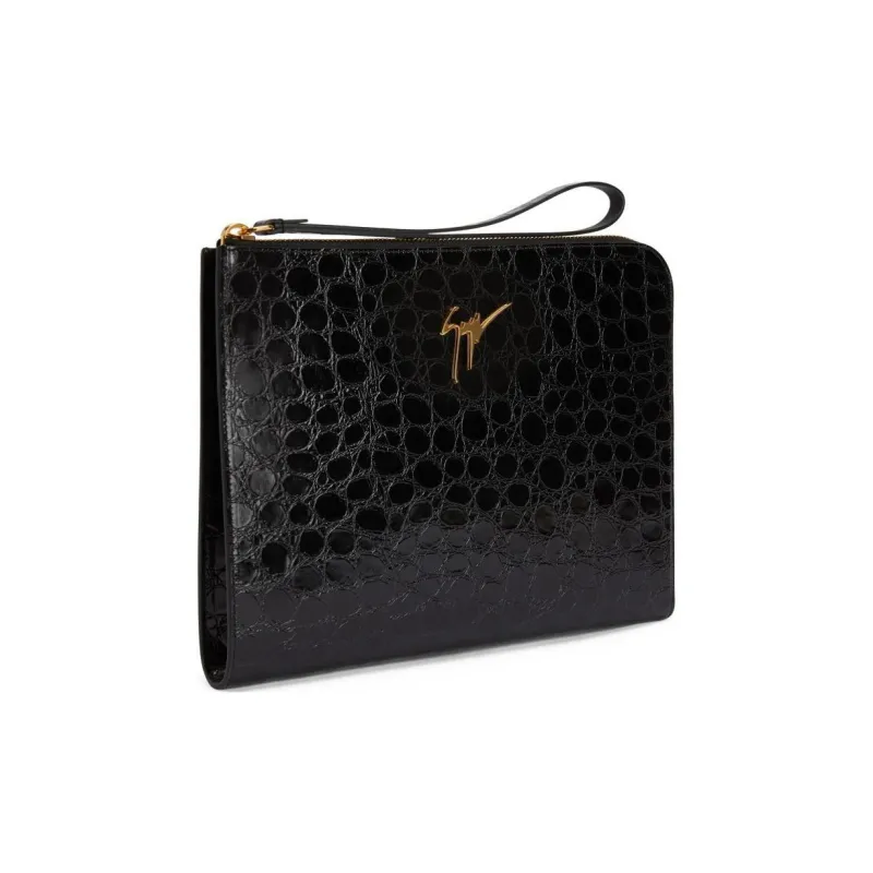 Giuseppe Zanotti Fabian Crocodile embossed Leather Pouch-1