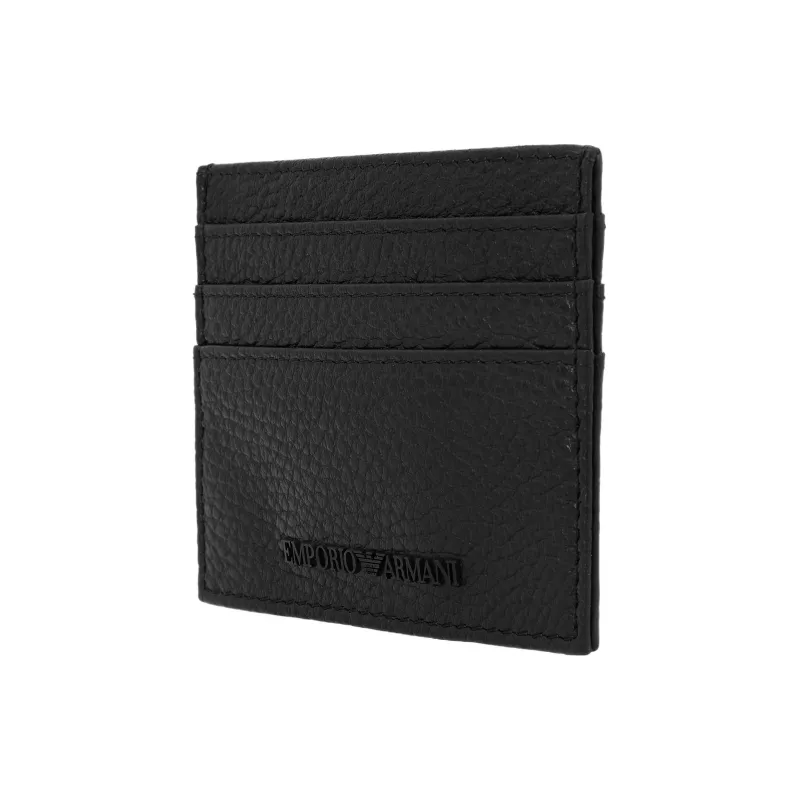EMPORIO ARMANI Leather Keychain Card Holder Men's Black-2