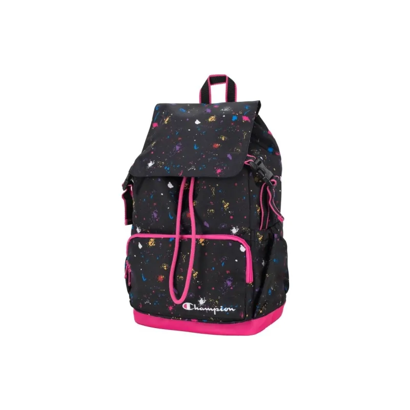 Champion Polyester Backpack Unisex Black Pink-1