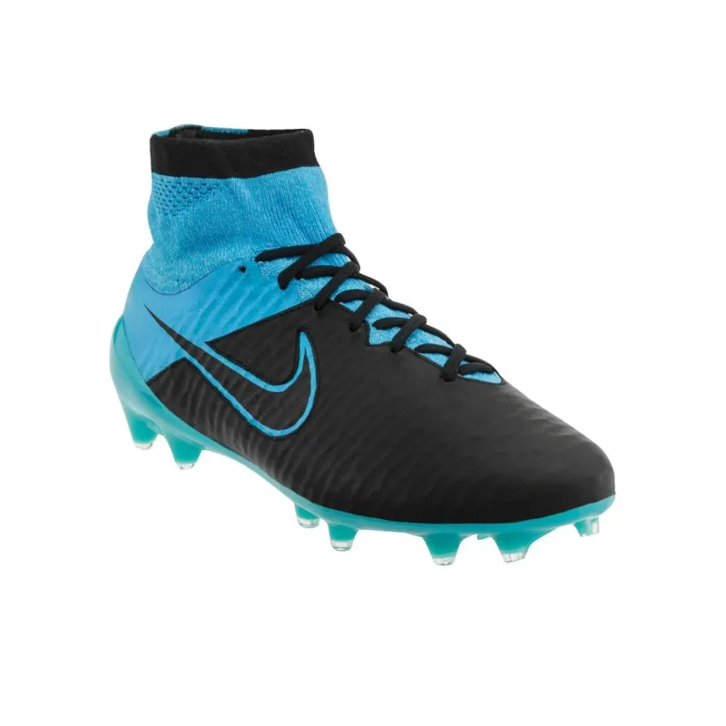 Nike Magista Obra Tech Craft Leather Fg Black Turquoise Blue-2
