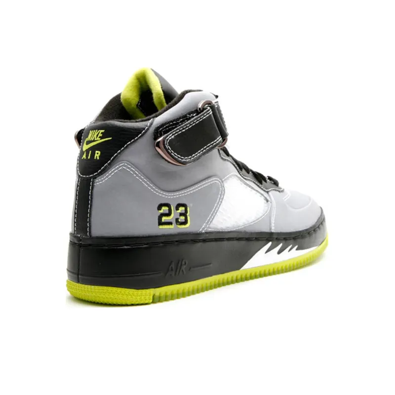 Jordan Air Jordan Fusion 5 Cushioning Wear-Resistant Mid-Top Basketball Shoes Men's White Gray Green-2