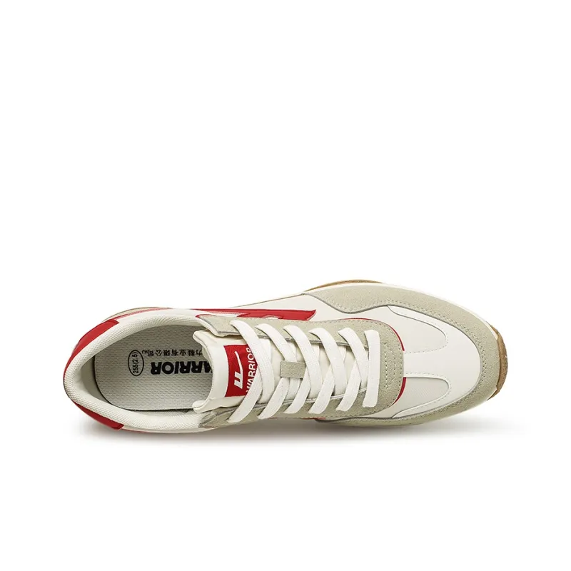 WARRIOR Skateboard Shoes Unisex Low Top Gray/Khaki/Red-3
