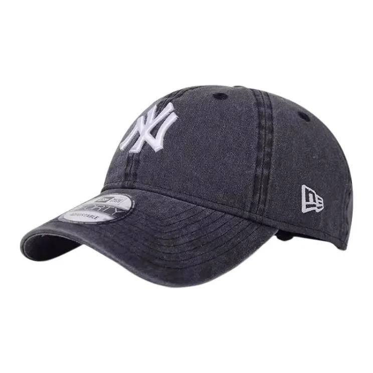 New Era Logo Decorated Cotton Baseball Cap Black-0