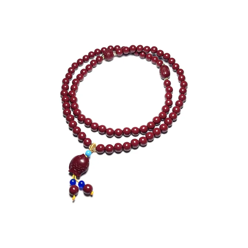 MOUNTAINS AND MANS Reconstructed Cinnabar Fortune Beaded Bracelet Women's-2
