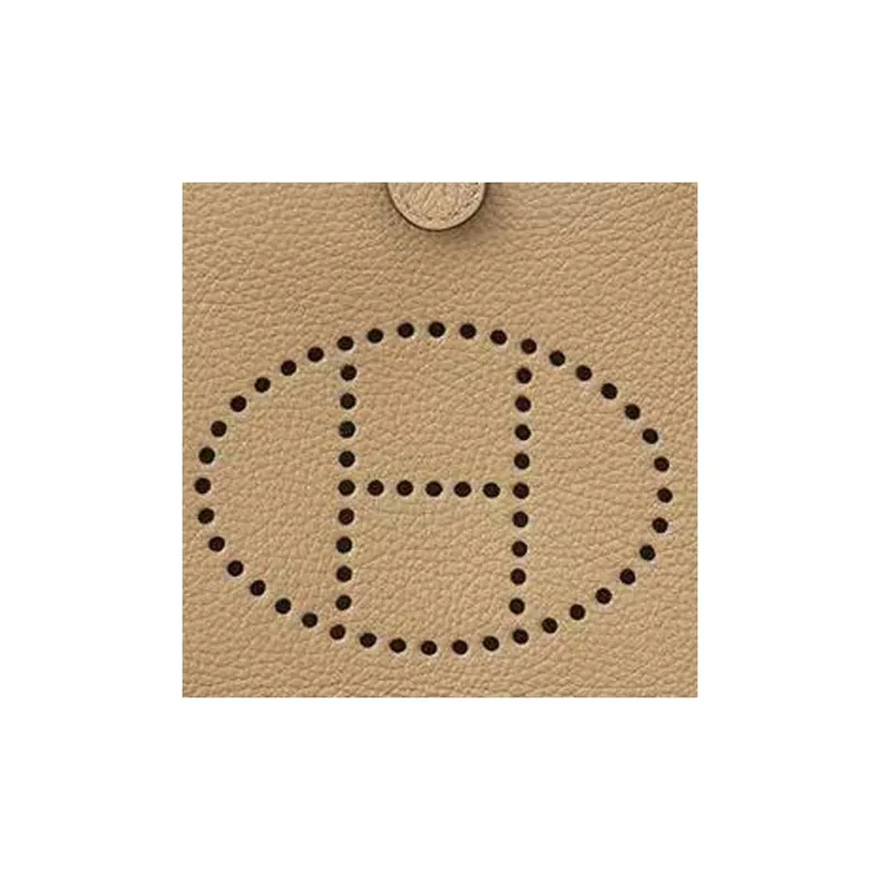HERMES Evelyne Clemence Cow Leather Shoulder Bag, Crossbody Bag Mini Women's S2 Trench Coat Beige-4