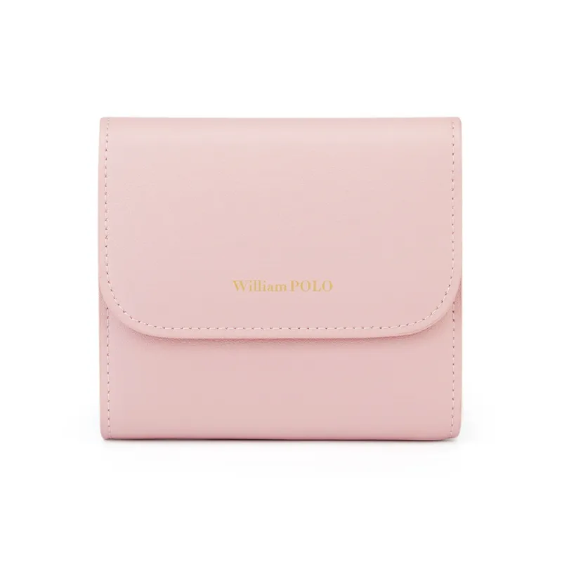 WilliamPOLO Cow Leather Coin Purse Cropped Wallet Regular Women's White/Black/Red/Pink-16