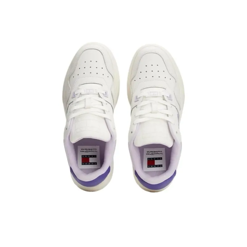 Tommy Hilfiger Low Top Skateboard Shoes Women's White Purple-3