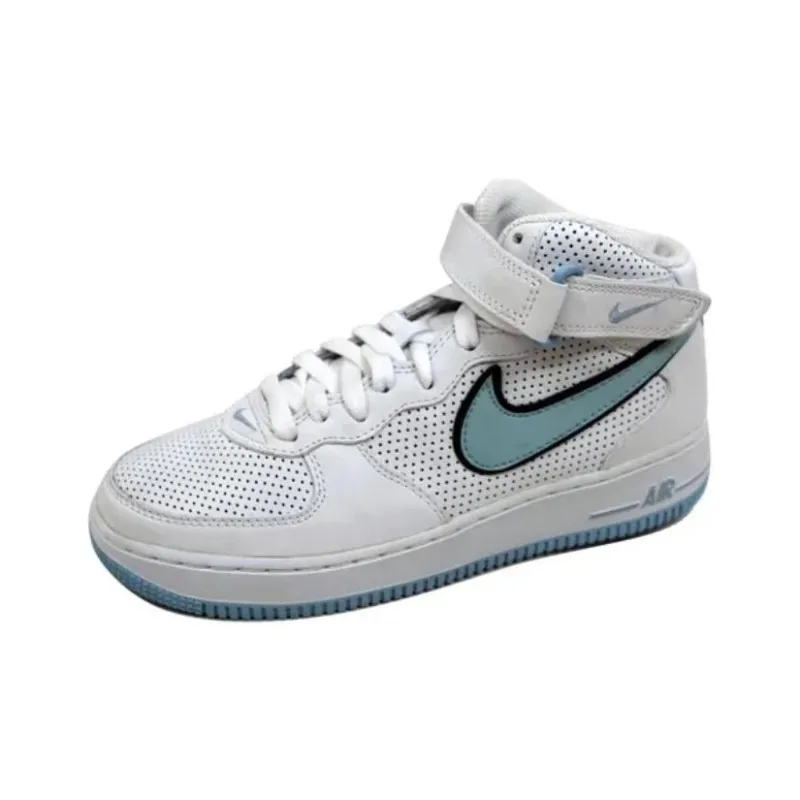 Nike Air Force 1 Mid White/Ice Blue Black Women's-2