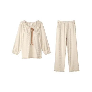XUANZHITING Pajama Set Women's Light Apricot