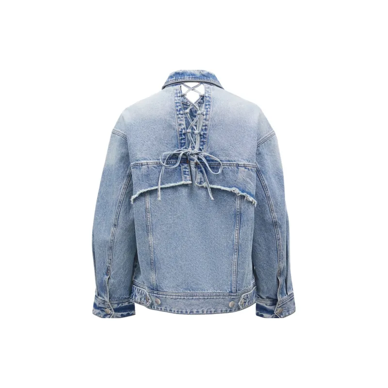 ONLY Cropped Coats Women's J32 210 Washed Denim Blue-1