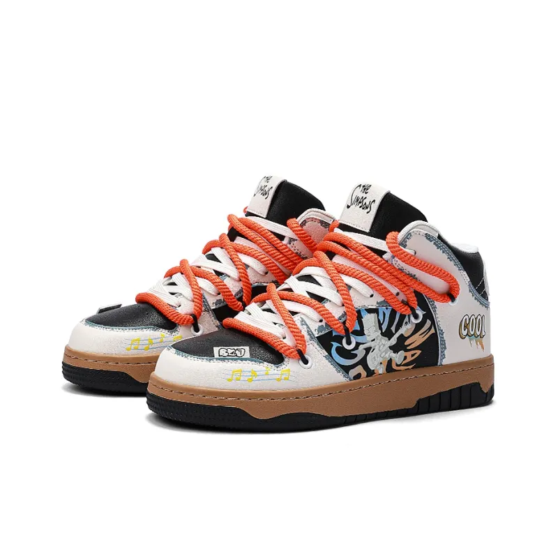 The Simpsons Slip-Resistant Cushioning Wear-Resistant Height Increasing High-Top Skateboard Shoes Unisex-2