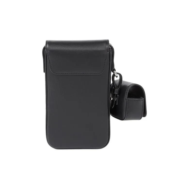KENZO Cow Leather One Shoulder Crossbody Cell Phone Pouch Unisex Black-1