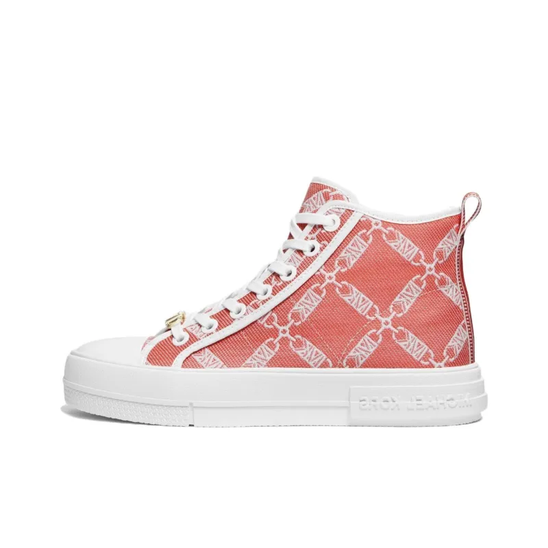 MICHAEL KORS Evy High-Top Skateboard Shoes Women's Red-0