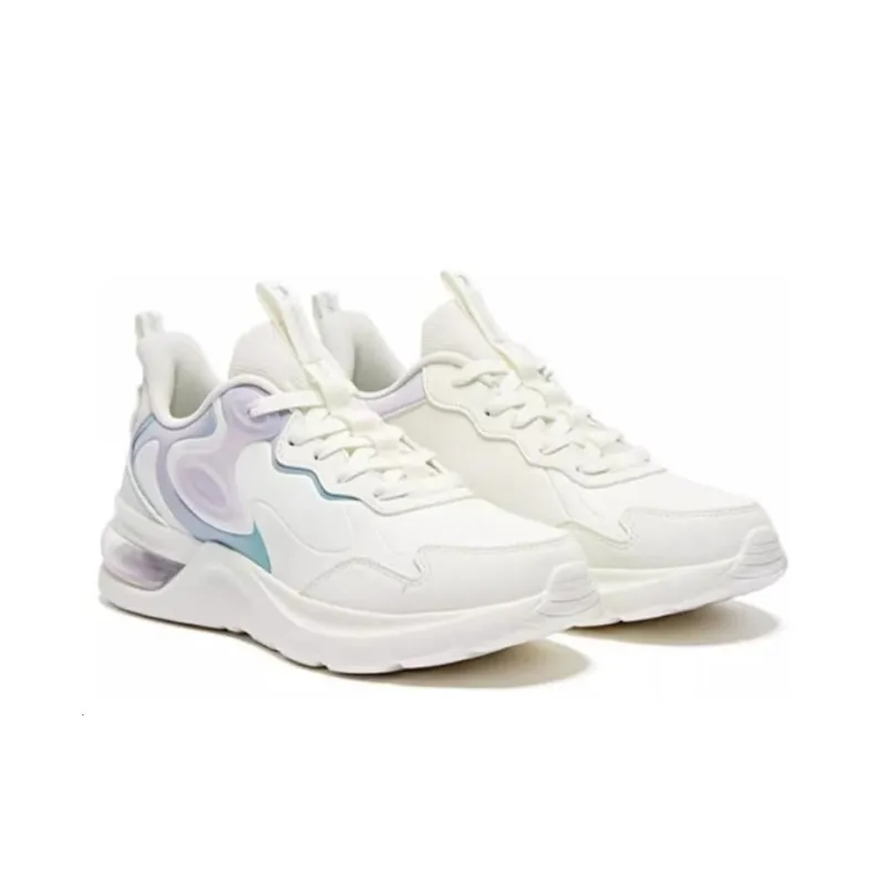 QIAODAN Anti Slip And Wear Resistant Water Resistant Low Top Running Shoes Women's White Purple-2