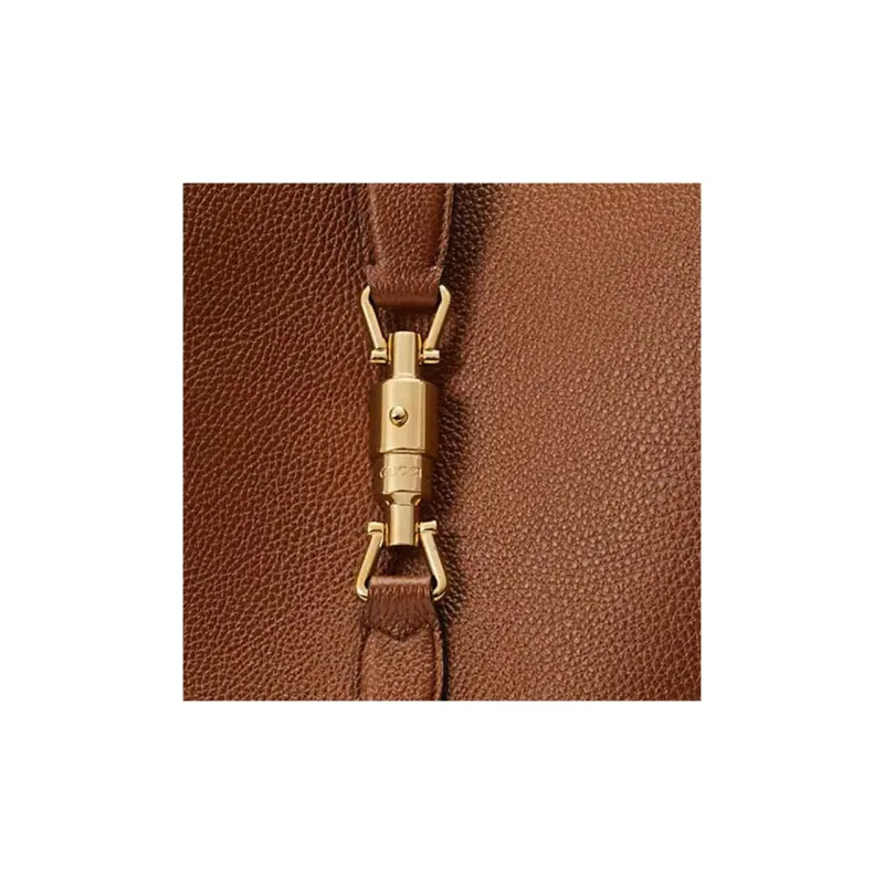 GUCCI Jackie 1961 Leather Crescent Shoulder Bag Shoulder Bag Large Size Women's Brown-8