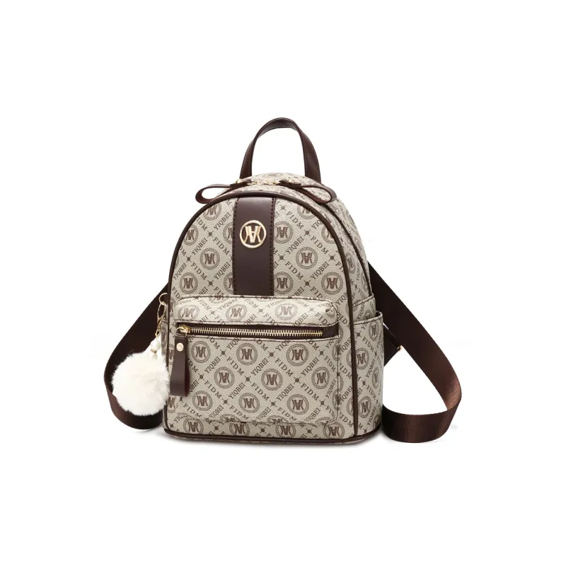 Weymond Soft Leather Travel Backpack Textured Korean Style Backpack Women's Khaki/Coffee/Earth Yellow-1