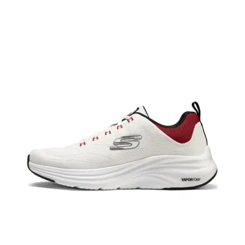 Skechers Vapor Foam Cushioning Wear Resistant Rebound Low Top Casual Running Shoes Men's White Gray