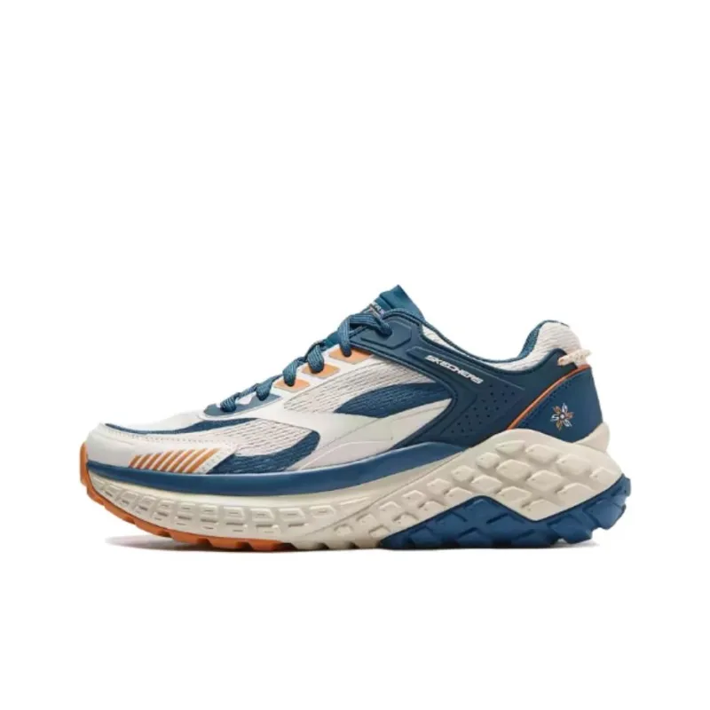 Skechers Sport Cushioned Slip Resistant Low Top Casual Running Shoes Men's Beige Blue-0