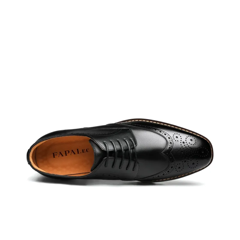 FAPAI Dress Shoes Men Low Top Brown/Black-3