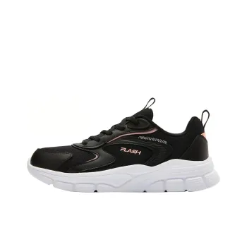 QIAODAN Wear Resistant Low Top Running Shoes Women's Black Pink