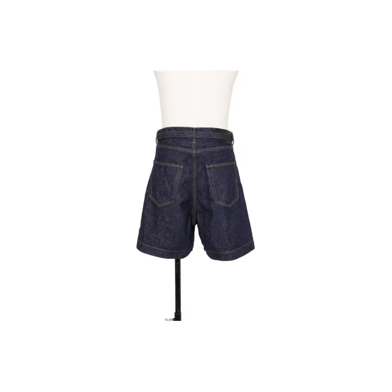 Sacai High-rise Straight-leg Denim Shorts-1