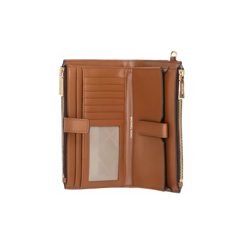MICHAEL KORS Jet Set Leather Wallet Women's Monogram Brown-4