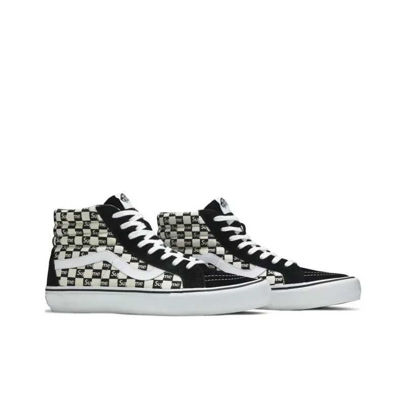 Vans Supreme X Sk8 Hi Pro 'Checkered Black'-2
