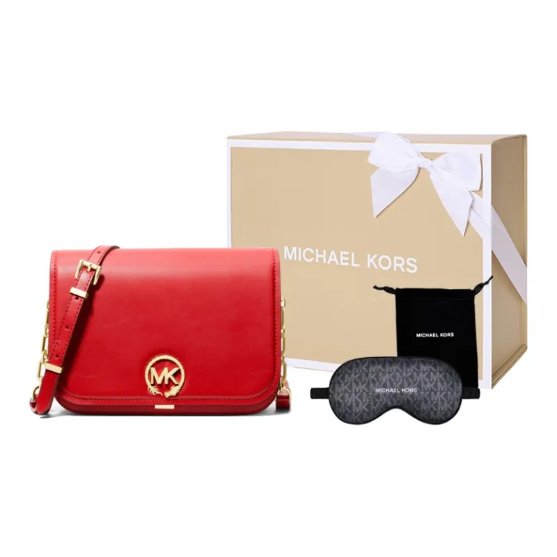 MICHAEL KORS Delancey Artificial Leather Messenger Bag, Shoulder Bag, Crossbody Bag Medium Size Women's Red-4