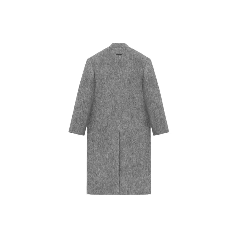 Fear Of God SS24 Season 8 Collection Alpaca Wool Lapelless Overcoat Coat Unisex Gray/ASH-1
