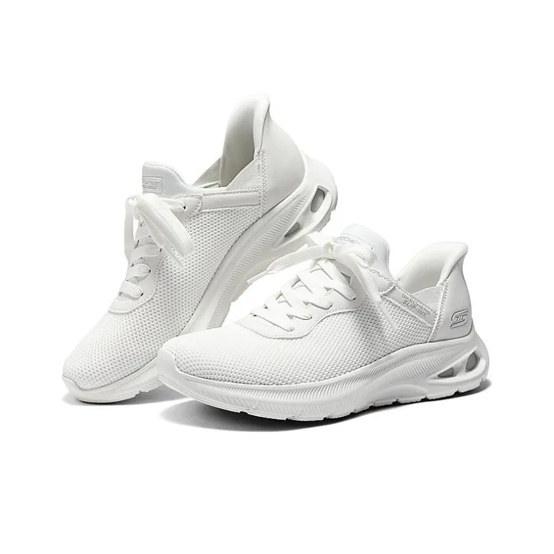 Skechers Cushioning Anti Slip And Wear Resistant Low Top Casual Shoes Women's Ivory-3