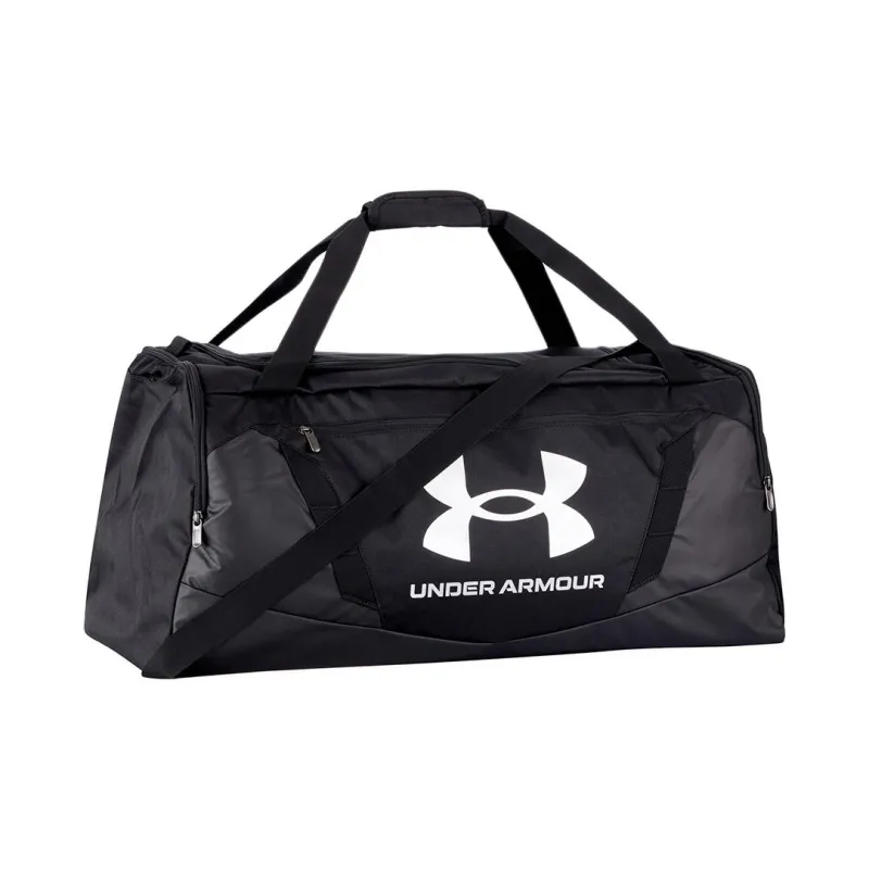 Under Armour Polyester Travel Bag, Shoulder Bag Regular Unisex Black+Metallic Silver-1