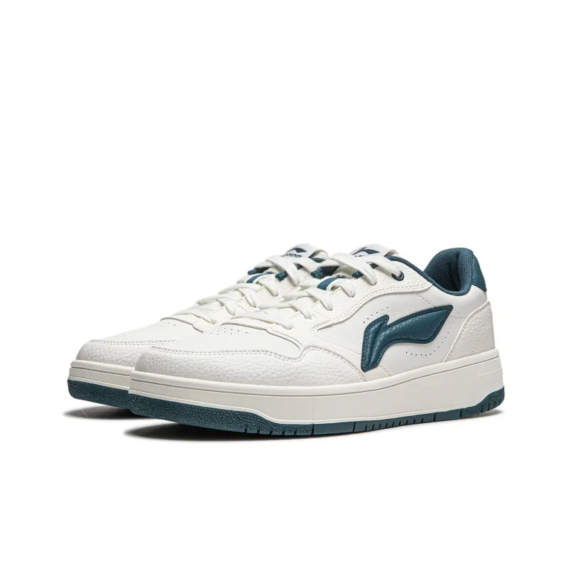 LiNing Tianji Soft Slip Resistant Cushioning Abrasion Resistant Low Top Skateboard Shoes Men's White Blue-2