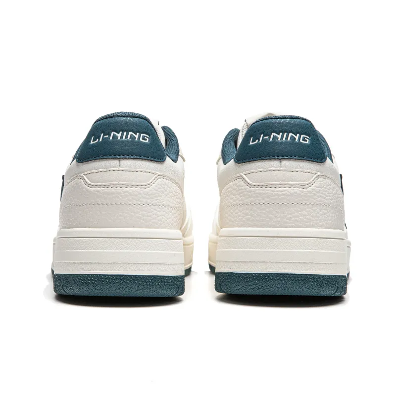 LiNing Tianji Soft Slip Resistant Cushioning Abrasion Resistant Low Top Skateboard Shoes Men's White Blue-5