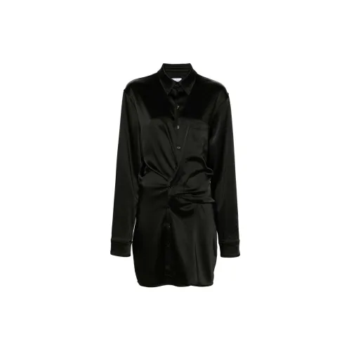 OFF-WHITE Twisted Satin-finish Shirt Dress