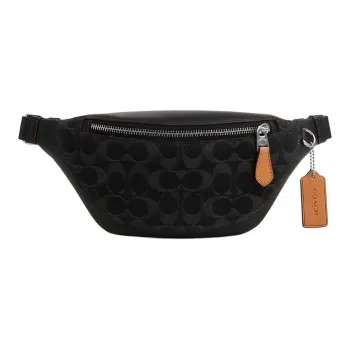 COACH Warren Fabric With Cow Leather Shoulder Bag Crossbody Bag Mini Unisex Charcoal Black