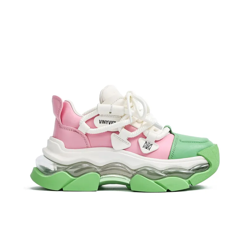 VINYVIOLA Cushioned Wear-Resistant Height Increasing Low-Top Chunky Sneakers Women's-7