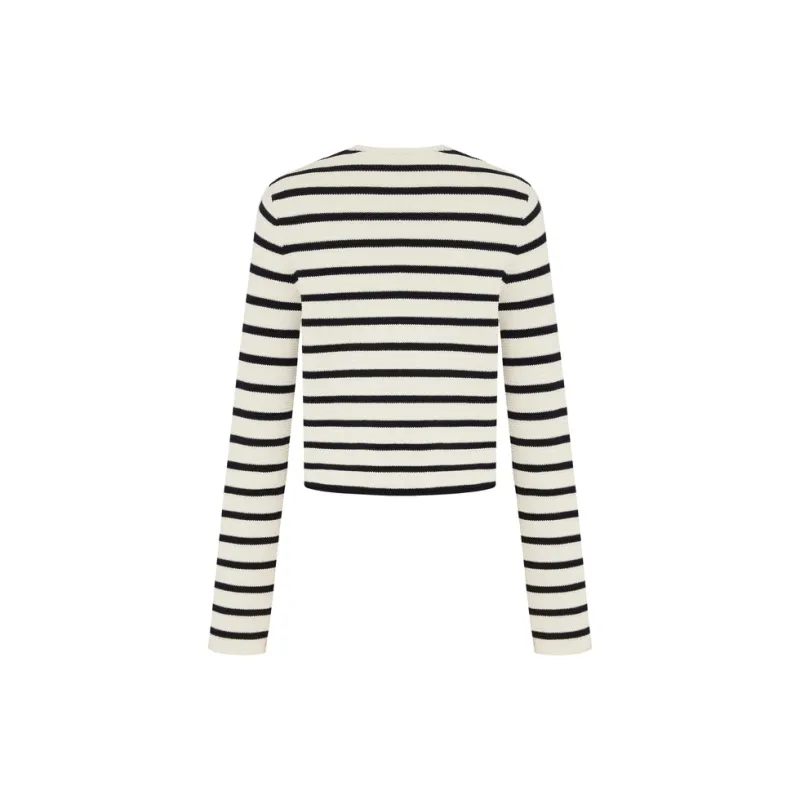 MOCO Sweater Women's Blue White Stripes Color-1