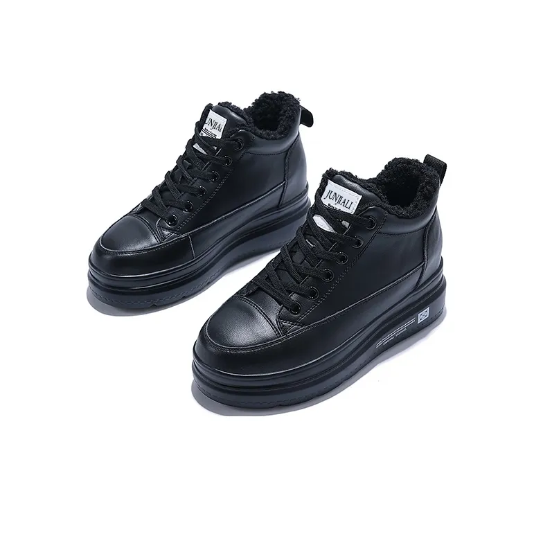 Junjali Abrasion Resistant Breathable Balance Height Increasing Thermal High Top Casual Shoes Women's-4