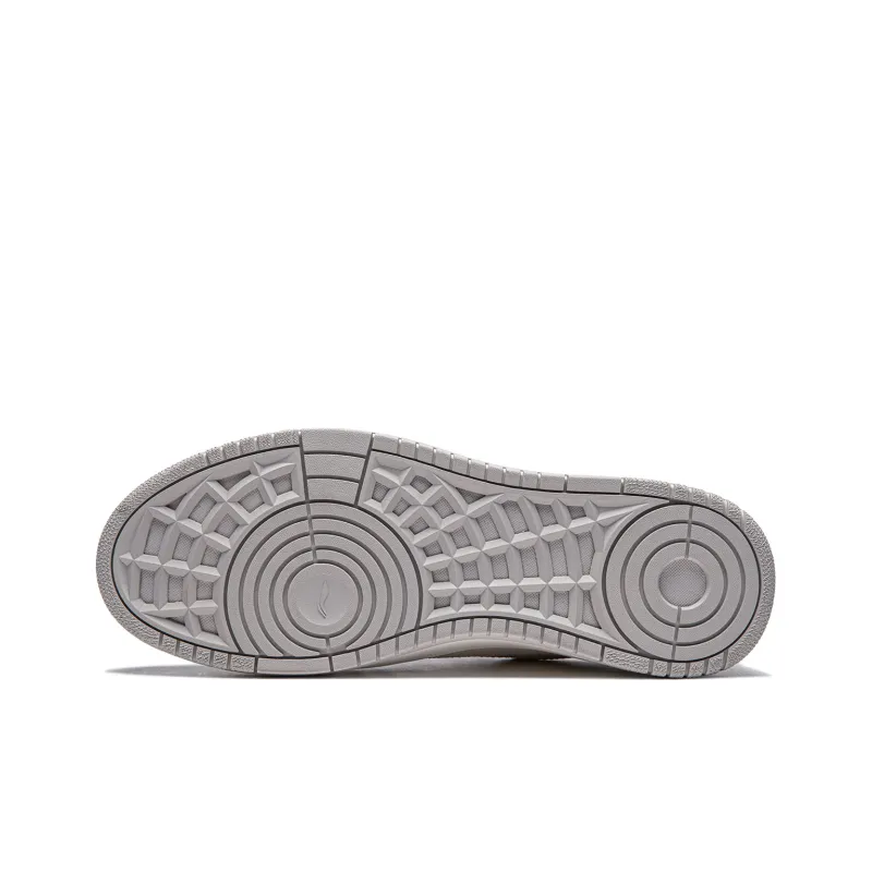 LiNing Tianji Soft Slip Resistant Cushioning Abrasion Resistant Low Top Skateboard Shoes Men's White Gray Black-6