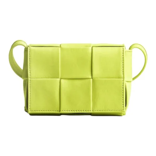 Bottega Veneta CASSETTE Cow Leather Shoulder Bag Crossbody Bag Mini Men's Green