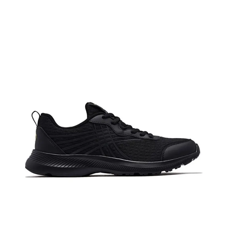 QIAODAN Anti Slip Wear Resistant Low Top Sprint Running Shoes Men's Black Gold-1