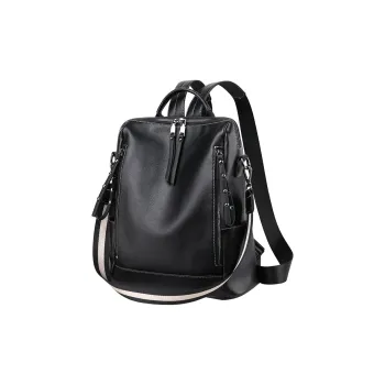 Weymond PU Backpack Commuter Bag Travel Bag Regular Women's Black