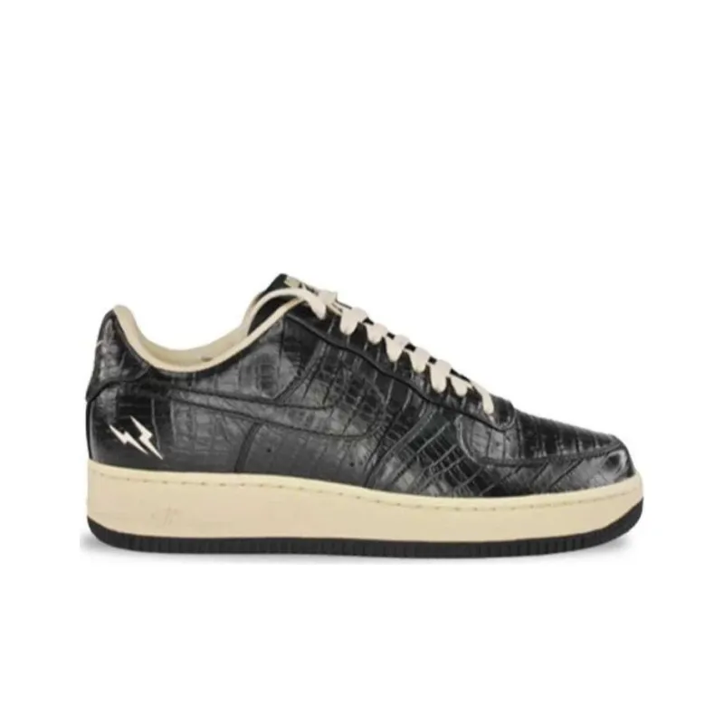 Nike Air Force 1 Lightweight And Breathable Low-Top Skateboard Shoes Unisex Black-1