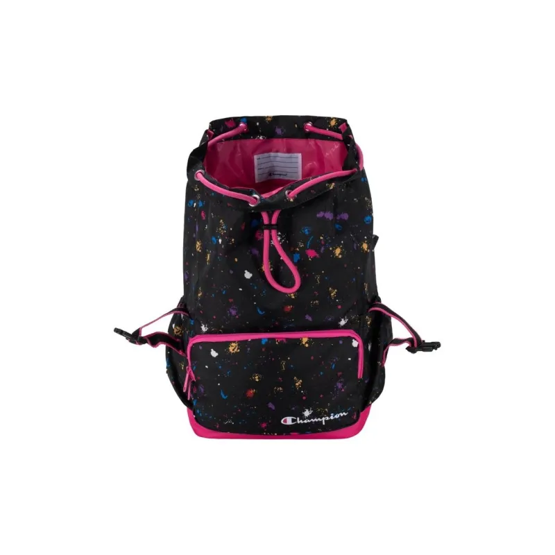 Champion Polyester Backpack Unisex Black Pink-3