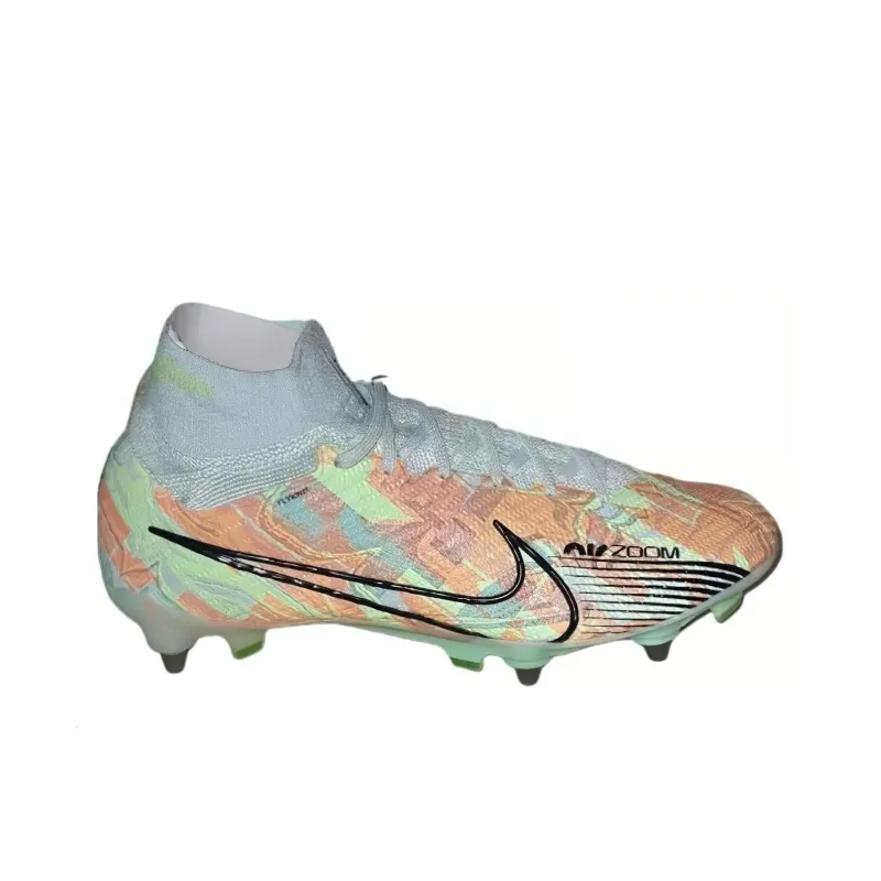 Nike Zoom Mercurial Superfly 9 SG Metal Long Studs Slip Resistant Soccer Shoes Men's Gray Color-1