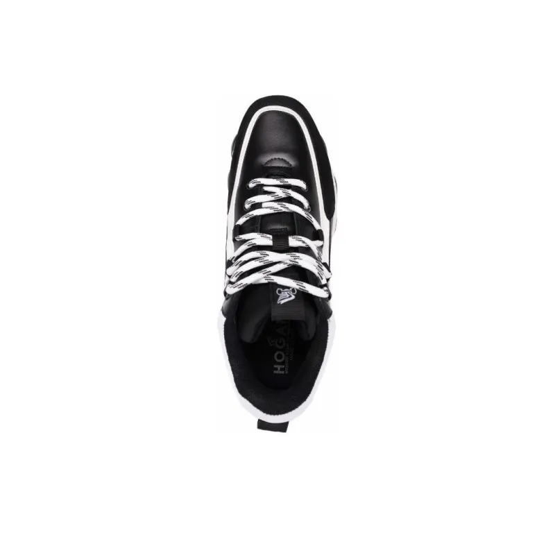 HOGAN Hyperactive Cushioning Anti-Slip And Wear-Resistant High-Top Running Shoes Women's Black White-3