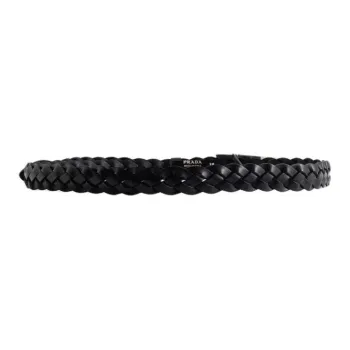 PRADA Triangle Logo Plaque Fringed Belt