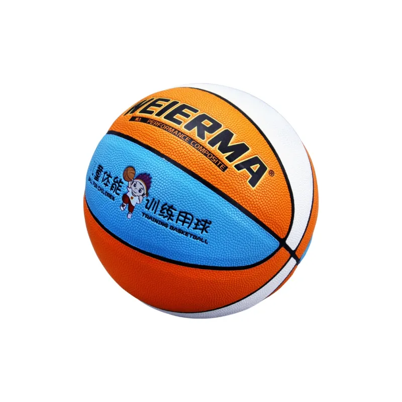 For Erma Rubber Basketball Orange White Blue Size 5 Training Kids'-1