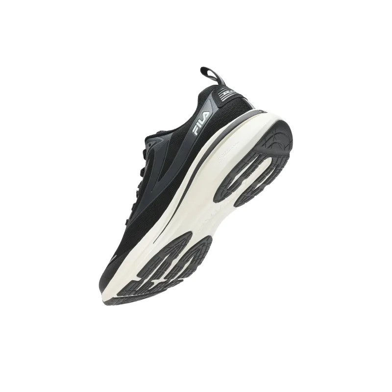 FILA NUVOLE Cushioned Wear-Resistant Breathable Rebound Low-Top Running Shoes Men's Steed Black-2