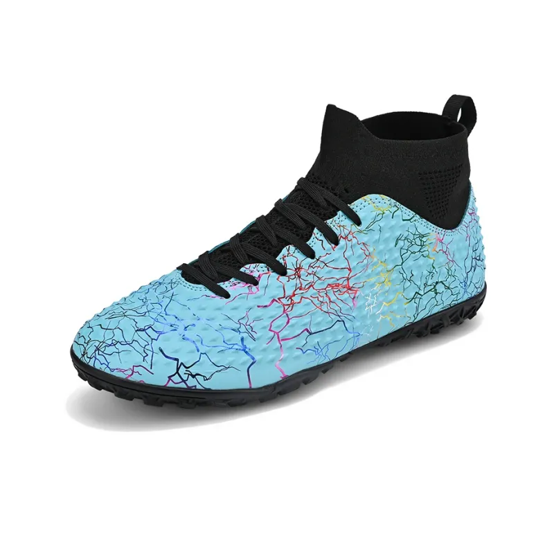 Double Dice TF Rubber Broken Studs Soft Ground, Artificial Ground Soccer Shoes Unisex Aqua TF Turf-1